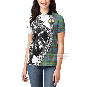 Whitelaw Tartan Clan Crest Women's Polo Shirt with Highlander Warrior Celtic Style - Tartan Vibes Clothing