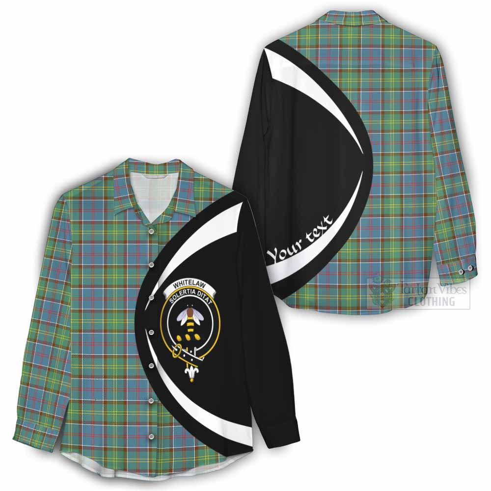 Whitelaw Tartan Women's Casual Shirt with Family Crest Circle Style - Tartan Vibes Clothing