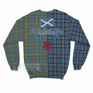 Whitelaw Tartan Sweatshirt Happy St. Andrew's Day Half Tartan Style - Tartan Vibes Clothing