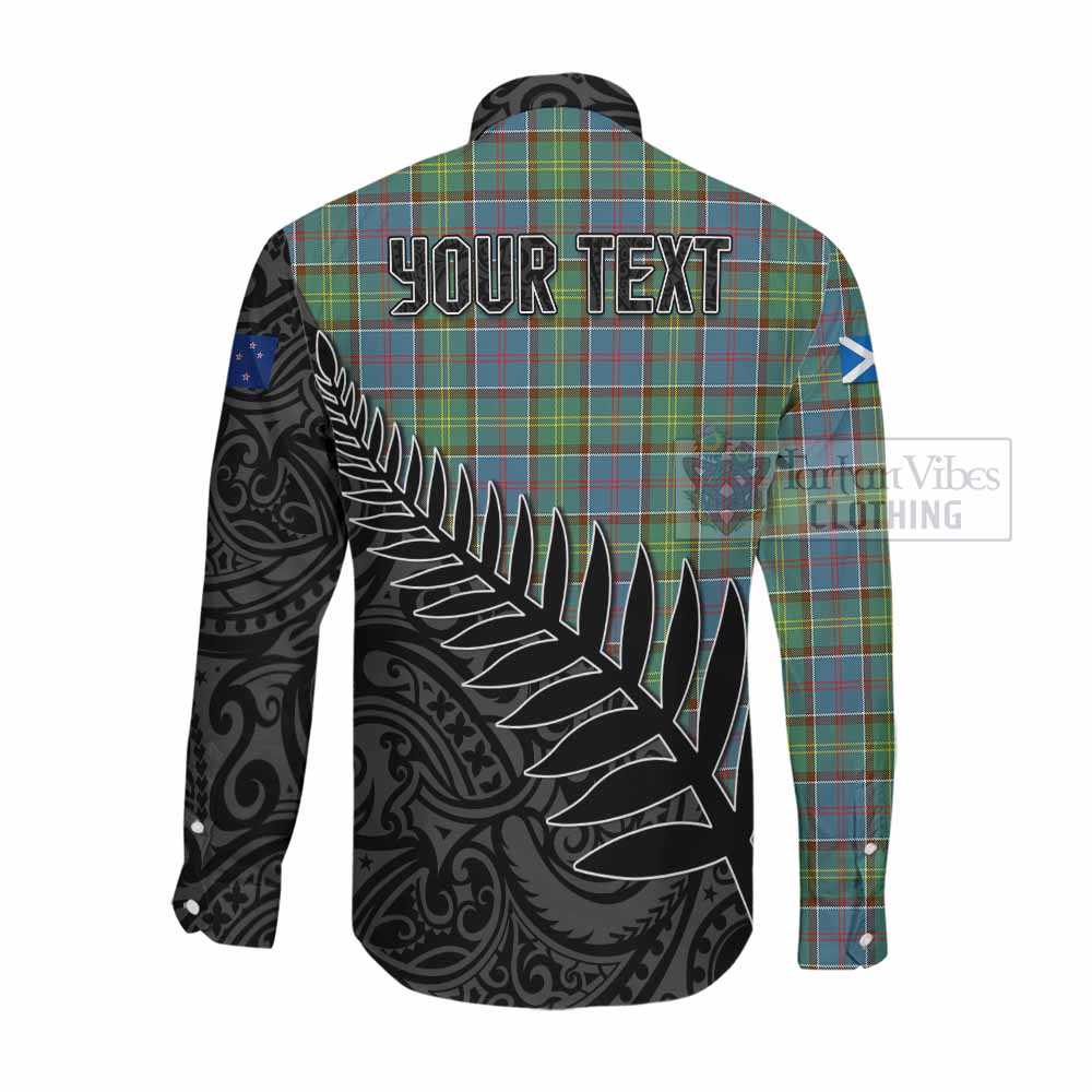 Whitelaw Crest Tartan Long Sleeve Button Shirt with New Zealand Silver Fern Half Style Men's Shirt - Tartan Vibes Clothing