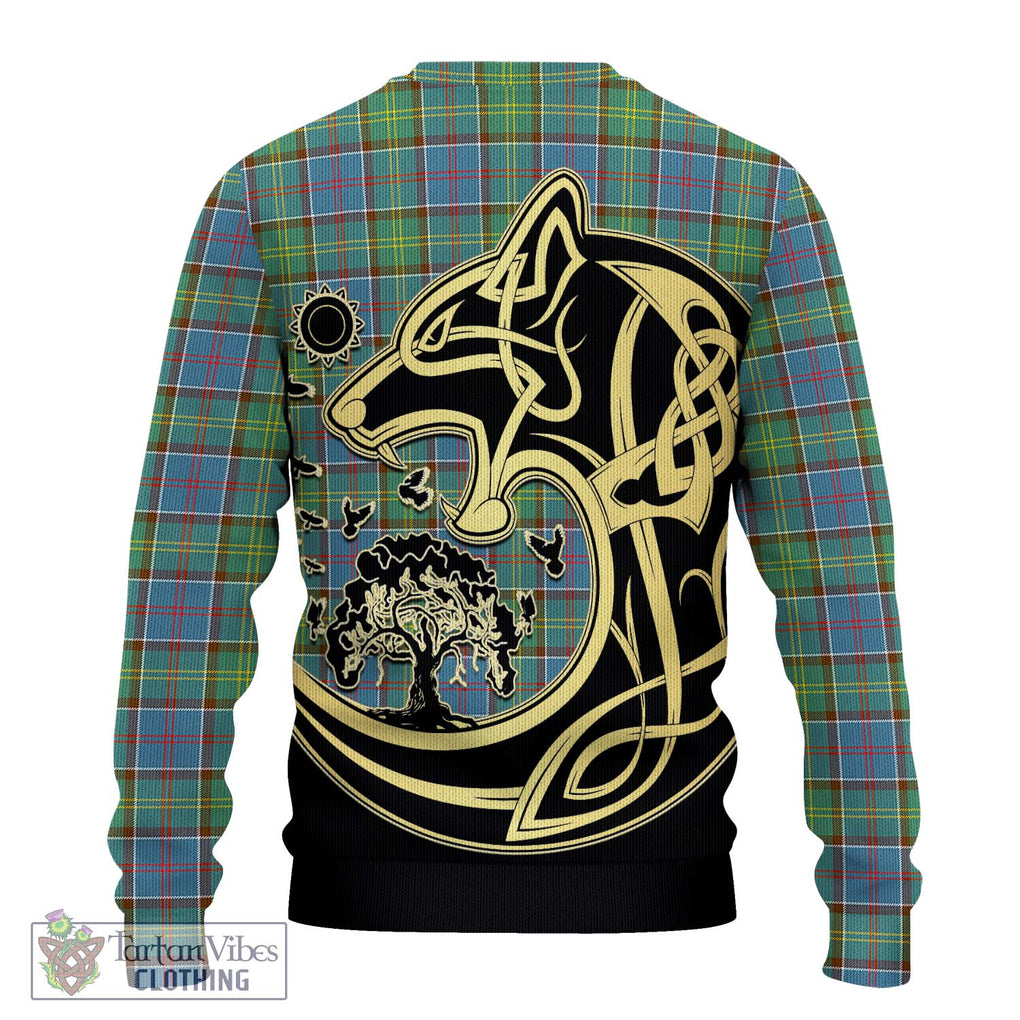 Whitelaw Tartan Ugly Sweater with Family Crest Celtic Wolf Style - Tartan Vibes Clothing