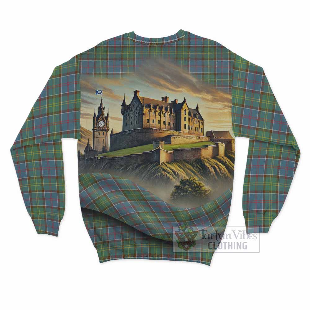 Whitelaw Tartan Family Crest Sweatshirt with Scottish Ancient Castle Style - Tartan Vibes Clothing
