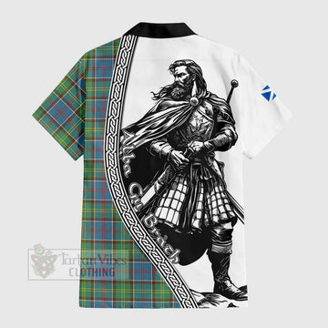 Whitelaw Tartan Clan Crest Hawaiian Shirt with Highlander Warrior Celtic Style - Tartan Vibes Clothing