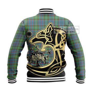 Whitelaw Tartan Baseball Jacket with Family Crest Celtic Wolf Style - Tartan Vibes Clothing
