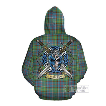Whitelaw Tartan Cotton Hoodie with Family Crest Celtic Skull Style Pullover Hoodie - Tartan Vibes Clothing