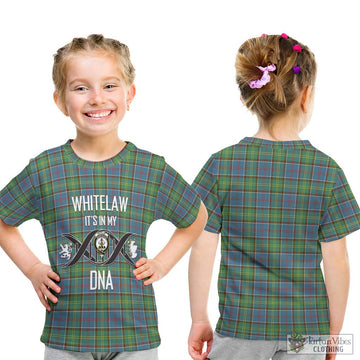 Whitelaw Tartan Kid T-Shirt with Family Crest DNA In Me Style - Tartan Vibes Clothing