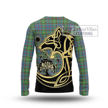 Whitelaw Tartan Long Sleeve T-Shirt with Family Crest Celtic Wolf Style - Tartan Vibes Clothing