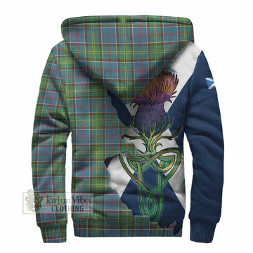 Tartan Vibes Clothing Whitelaw Tartan Family Crest Sherpa Hoodie Scottish Thistle Celtic Inspired