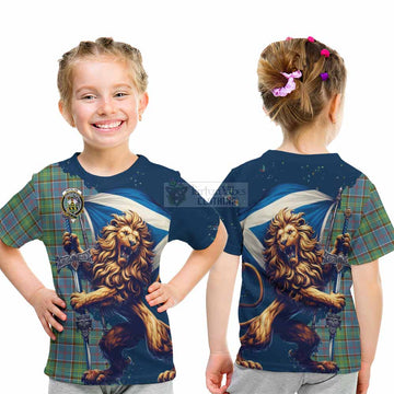 Whitelaw Tartan Family Crest Kid T-Shirt with Scottish Majestic Lion - Tartan Vibes Clothing