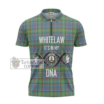 Whitelaw Tartan Zipper Polo Shirt with Family Crest DNA In Me Style - Tartan Vibes Clothing
