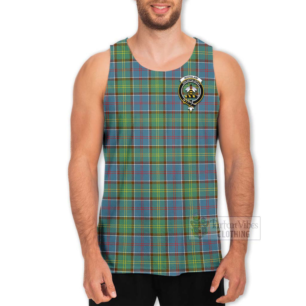 Whitelaw Tartan Men's Tank Top with Family Crest Celtic Skull Style - Tartan Vibes Clothing