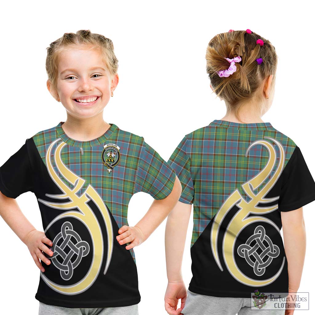 Whitelaw Tartan Kid T-Shirt with Family Crest and Celtic Symbol Style - Tartan Vibes Clothing