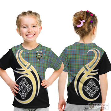 Whitelaw Tartan Kid T-Shirt with Family Crest and Celtic Symbol Style - Tartan Vibes Clothing
