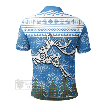 Tartan Vibes Clothing Whitelaw Clan Christmas Polo Shirt Celtic Reindeer Style