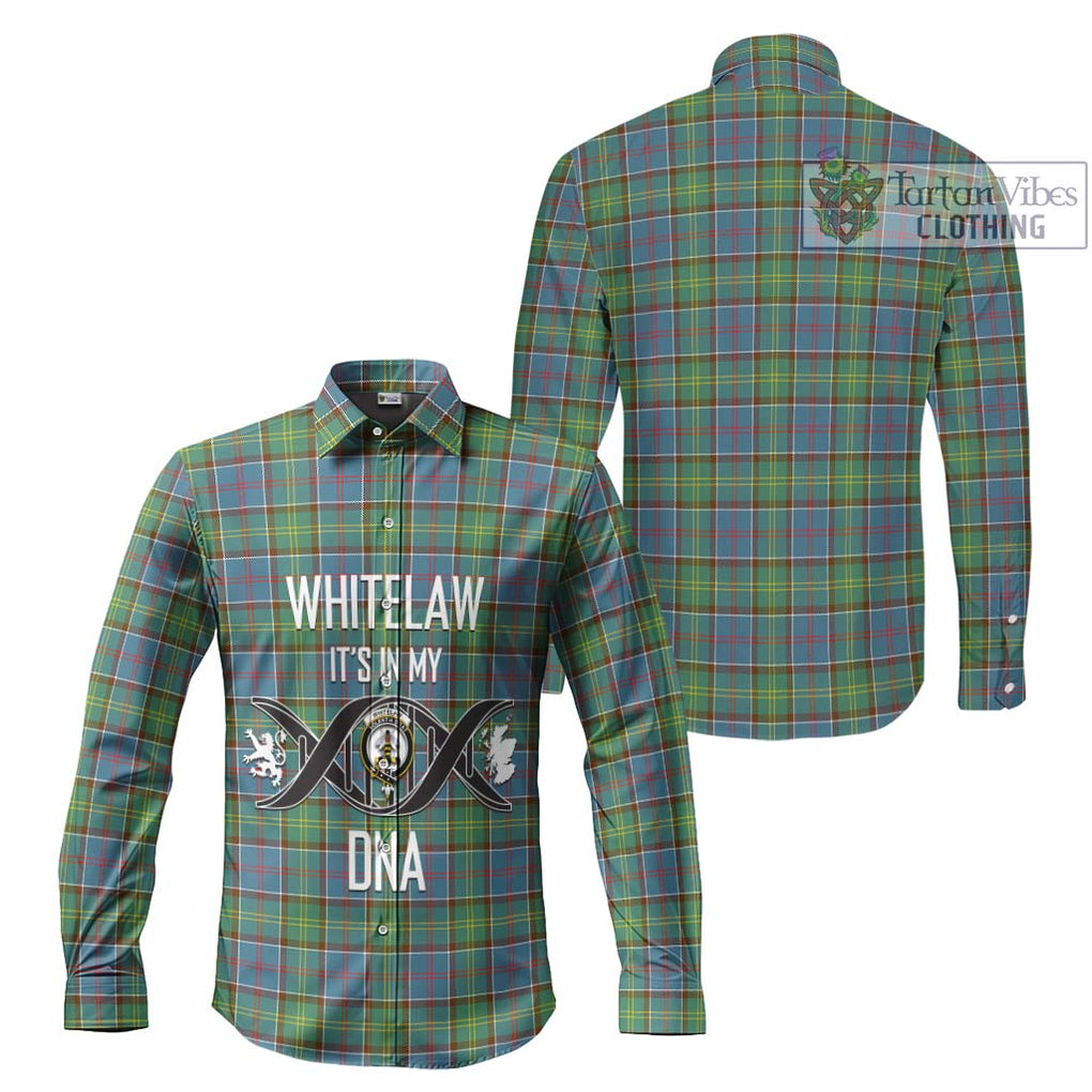 Whitelaw Tartan Long Sleeve Button Shirt with Family Crest DNA In Me Style Men's Shirt - Tartanvibesclothing Shop
