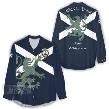 Whitelaw Tartan Lion Rampant Women's Casual Shirt Proudly Display Your Heritage with Alba Gu Brath and Clan Name - Tartan Vibes Clothing