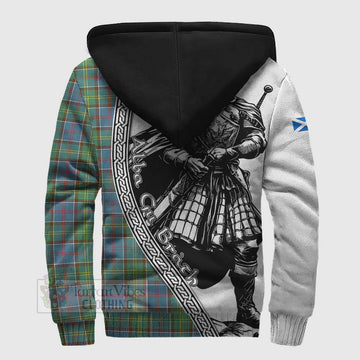 Whitelaw Tartan Clan Crest Sherpa Hoodie with Highlander Warrior Celtic Style - Tartan Vibes Clothing