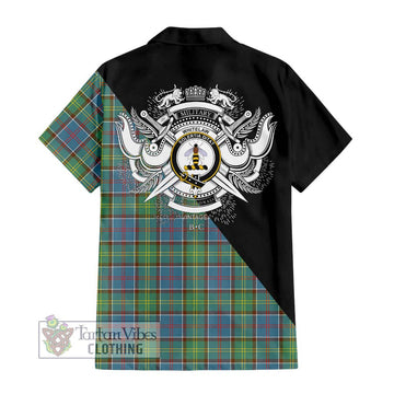 Whitelaw Tartan Hawaiian Shirt with Family Crest and Military Logo Style - Tartan Vibes Clothing