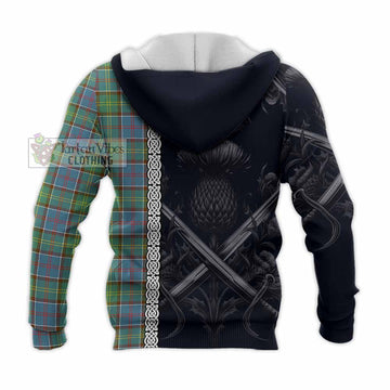 Whitelaw Tartan Knitted Hoodie with Family Crest Cross Sword Thistle Celtic Vibes - Tartan Vibes Clothing