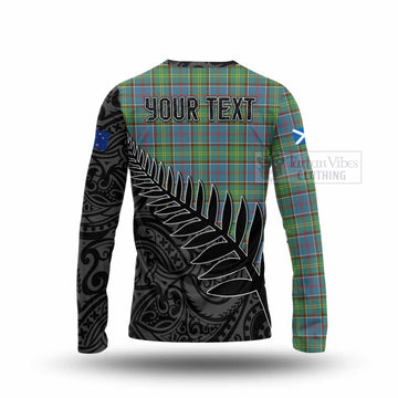 Whitelaw Crest Tartan Long Sleeve T-Shirt with New Zealand Silver Fern Half Style - Tartan Vibes Clothing