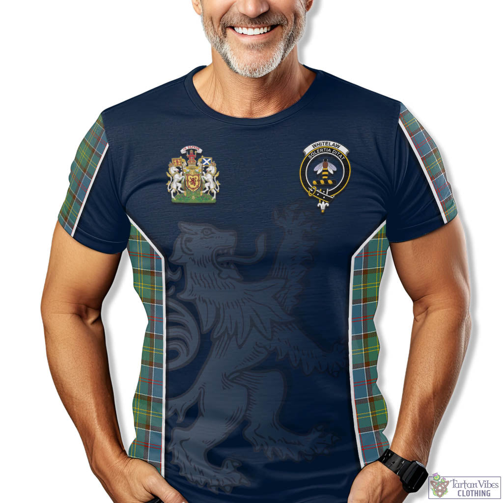 Tartan Vibes Clothing Whitelaw Tartan T-Shirt with Family Crest and Lion Rampant Vibes Sport Style