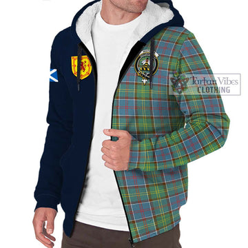 Whitelaw Tartan Sherpa Hoodie Alba with Scottish Lion Royal Arm Half Style - Tartan Vibes Clothing