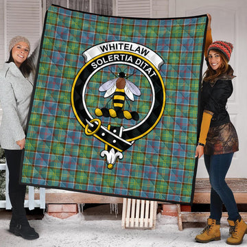 Whitelaw Tartan Quilt with Family Crest