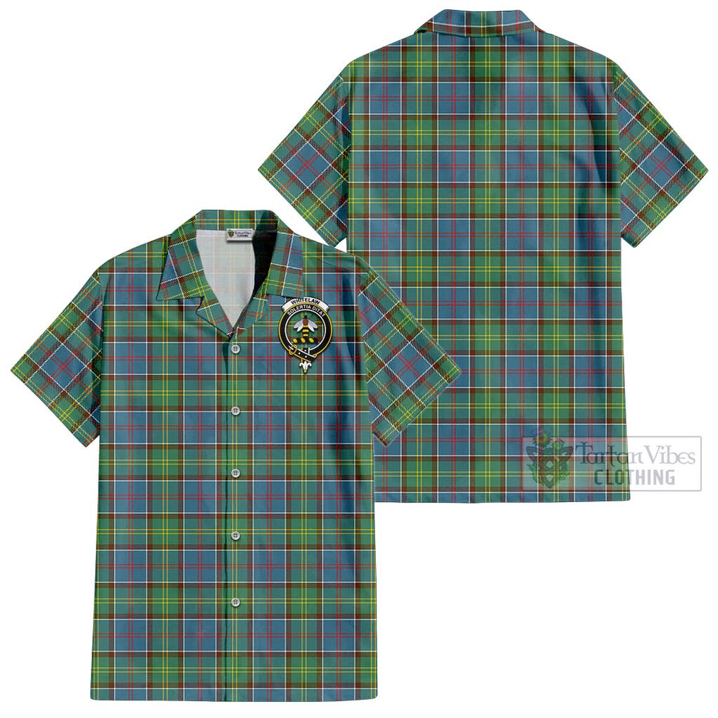 Whitelaw Tartan Cotton Hawaiian Shirt with Family Crest - Tartan Vibes Clothing