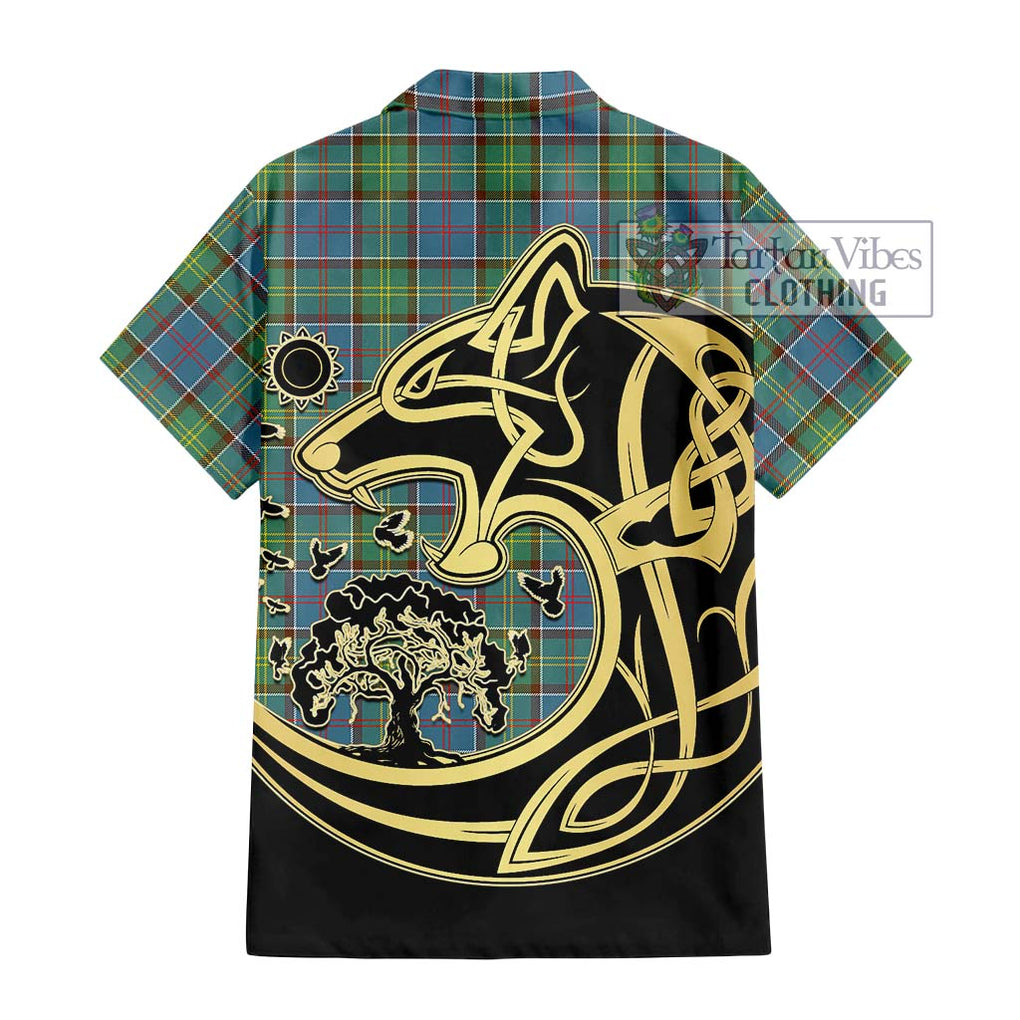 Whitelaw Tartan Hawaiian Shirt with Family Crest Celtic Wolf Style - Tartan Vibes Clothing