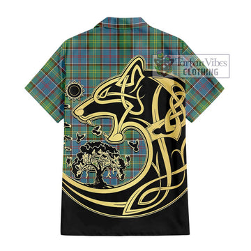 Whitelaw Tartan Hawaiian Shirt with Family Crest Celtic Wolf Style - Tartan Vibes Clothing