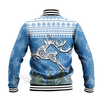 Whitelaw Clan Christmas Baseball Jacket Celtic Reindeer Style - Tartan Vibes Clothing