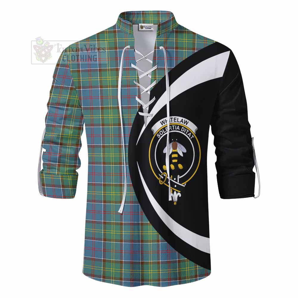 Whitelaw Tartan Ghillie Kilt Shirt with Family Crest Circle Style - Tartan Vibes Clothing