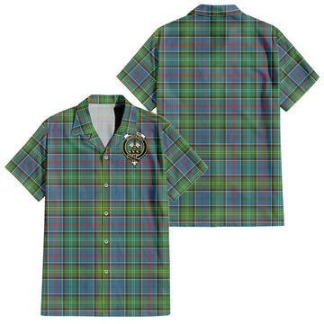 Whitelaw Tartan Short Sleeve Button Down Shirt with Family Crest