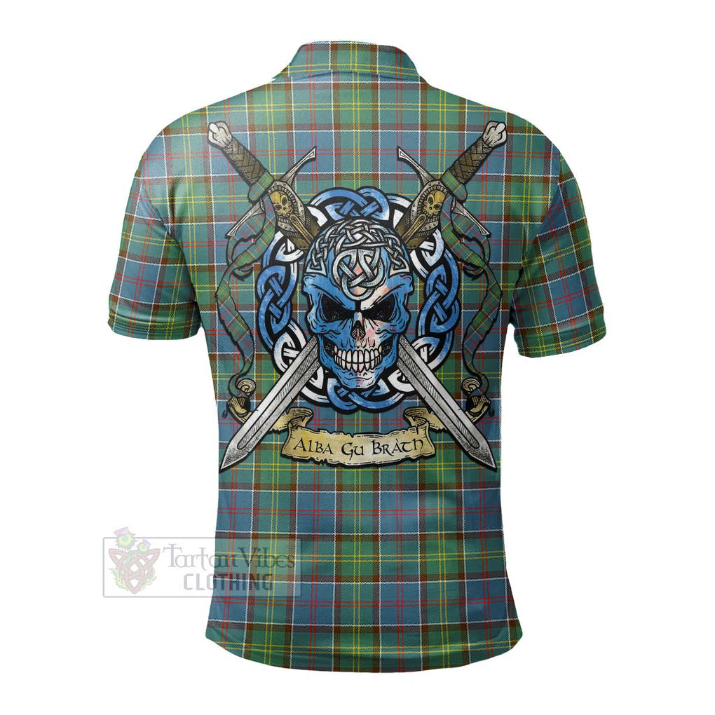 Whitelaw Tartan Polo Shirt with Family Crest Celtic Skull Style - Tartan Vibes Clothing