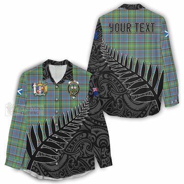 Whitelaw Crest Tartan Women's Casual Shirt with New Zealand Silver Fern Half Style - Tartan Vibes Clothing