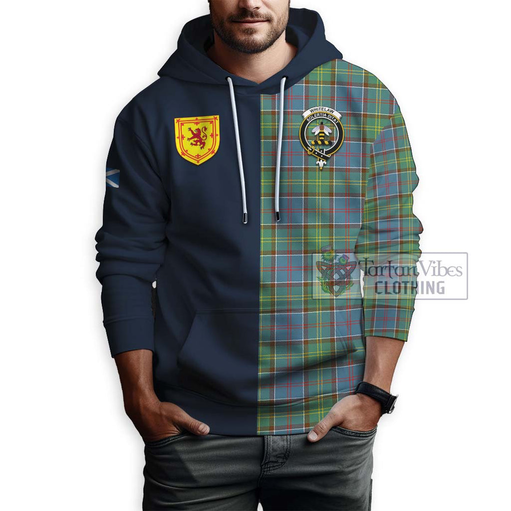 Whitelaw Tartan Hoodie Alba with Scottish Lion Royal Arm Half Style - Tartan Vibes Clothing