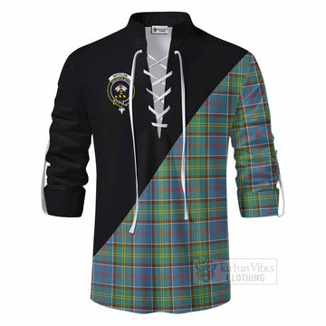 Whitelaw Tartan Ghillie Kilt Shirt with Family Crest and Military Logo Style - Tartan Vibes Clothing