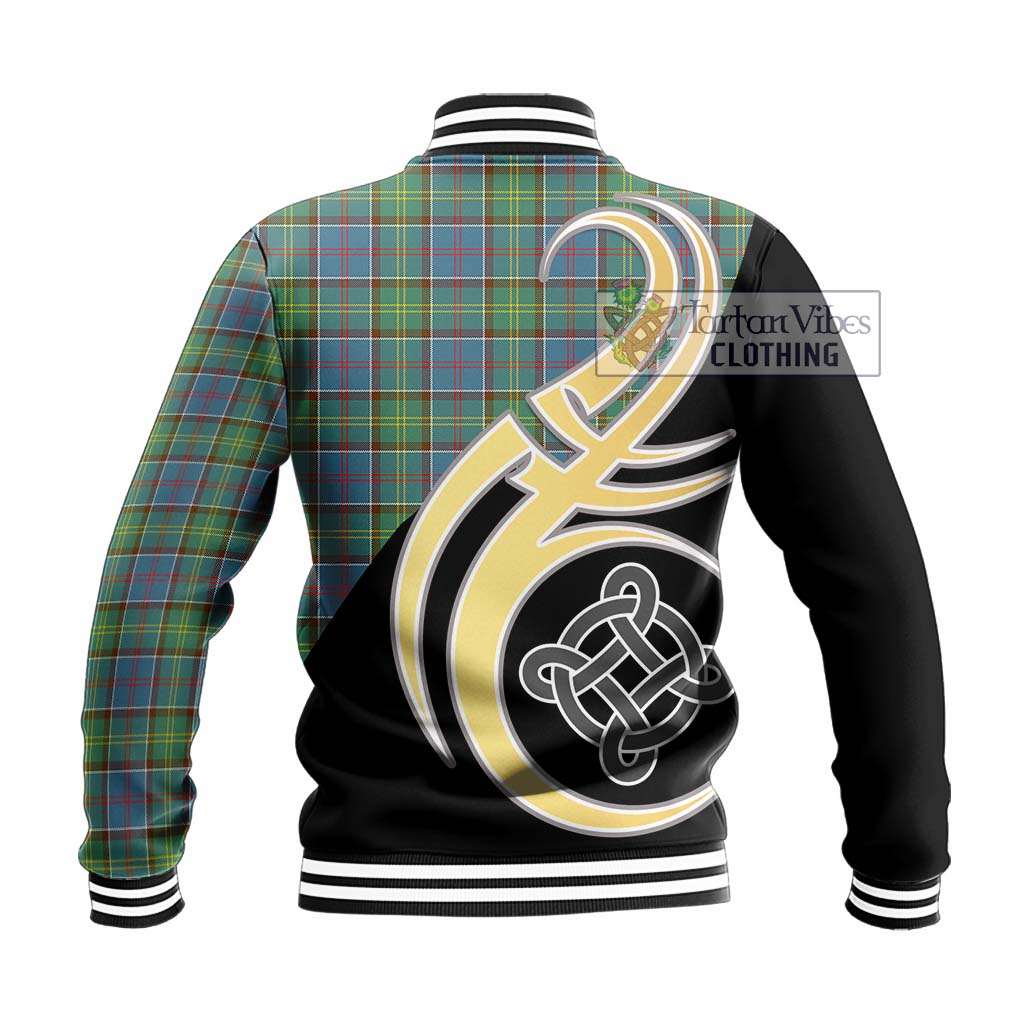 Whitelaw Tartan Baseball Jacket with Family Crest and Celtic Symbol Style - Tartan Vibes Clothing