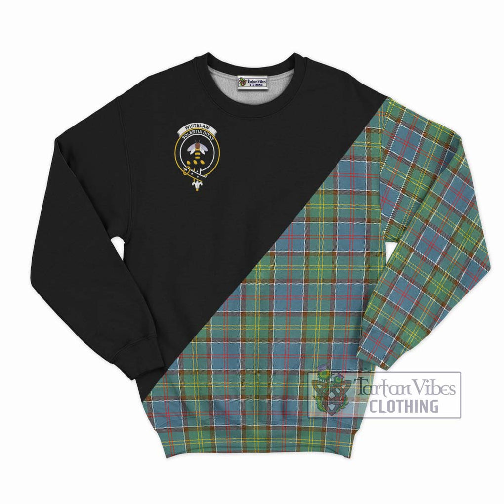 Whitelaw Tartan Sweatshirt with Family Crest and Military Logo Style - Tartan Vibes Clothing