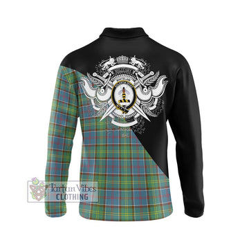 Whitelaw Tartan Long Sleeve Polo Shirt with Family Crest and Military Logo Style - Tartan Vibes Clothing
