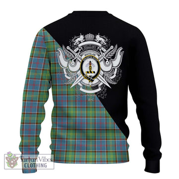 Whitelaw Tartan Ugly Sweater with Family Crest and Military Logo Style - Tartan Vibes Clothing