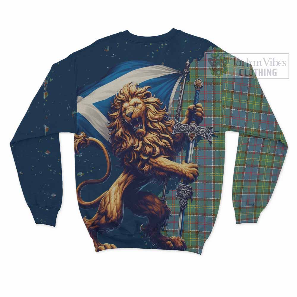 Whitelaw Tartan Family Crest Sweatshirt with Scottish Majestic Lion - Tartan Vibes Clothing
