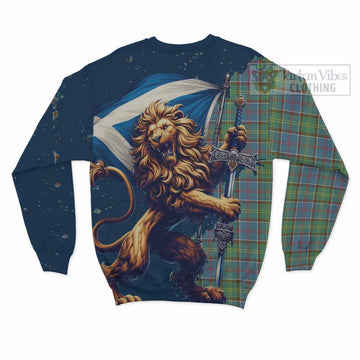 Whitelaw Tartan Family Crest Sweatshirt with Scottish Majestic Lion - Tartan Vibes Clothing