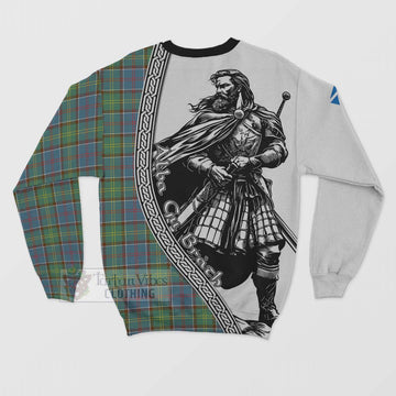 Whitelaw Tartan Clan Crest Sweatshirt with Highlander Warrior Celtic Style - Tartan Vibes Clothing