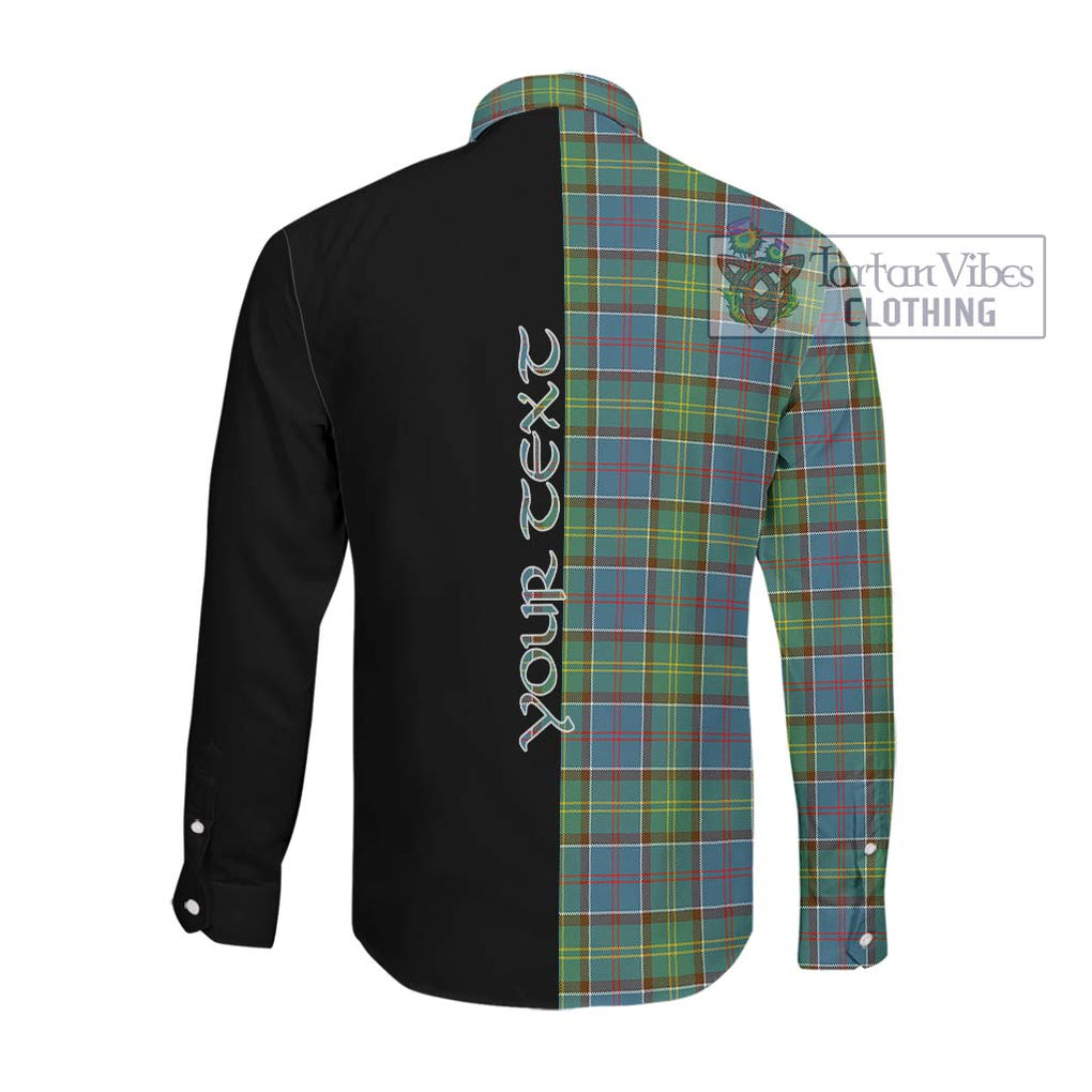 Whitelaw Tartan Long Sleeve Button Shirt with Family Crest and Half Of Me Style Men's Shirt - Tartanvibesclothing Shop