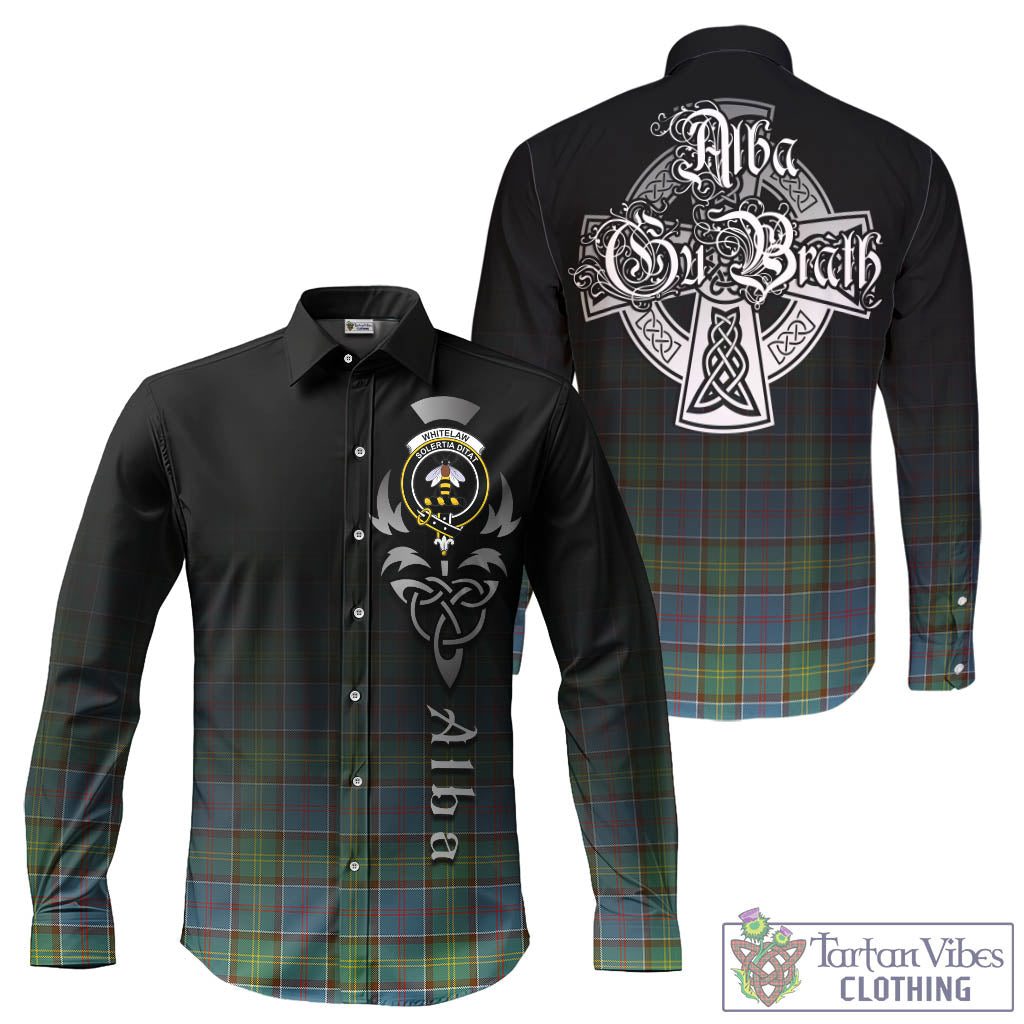 Whitelaw Tartan Long Sleeve Button Up Featuring Alba Gu Brath Family Crest Celtic Inspired - Tartan Vibes Clothing