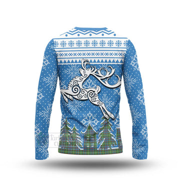 Whitelaw Clan Christmas Long Sleeve T-Shirt Celtic Reindeer Style - Tartan Vibes Clothing
