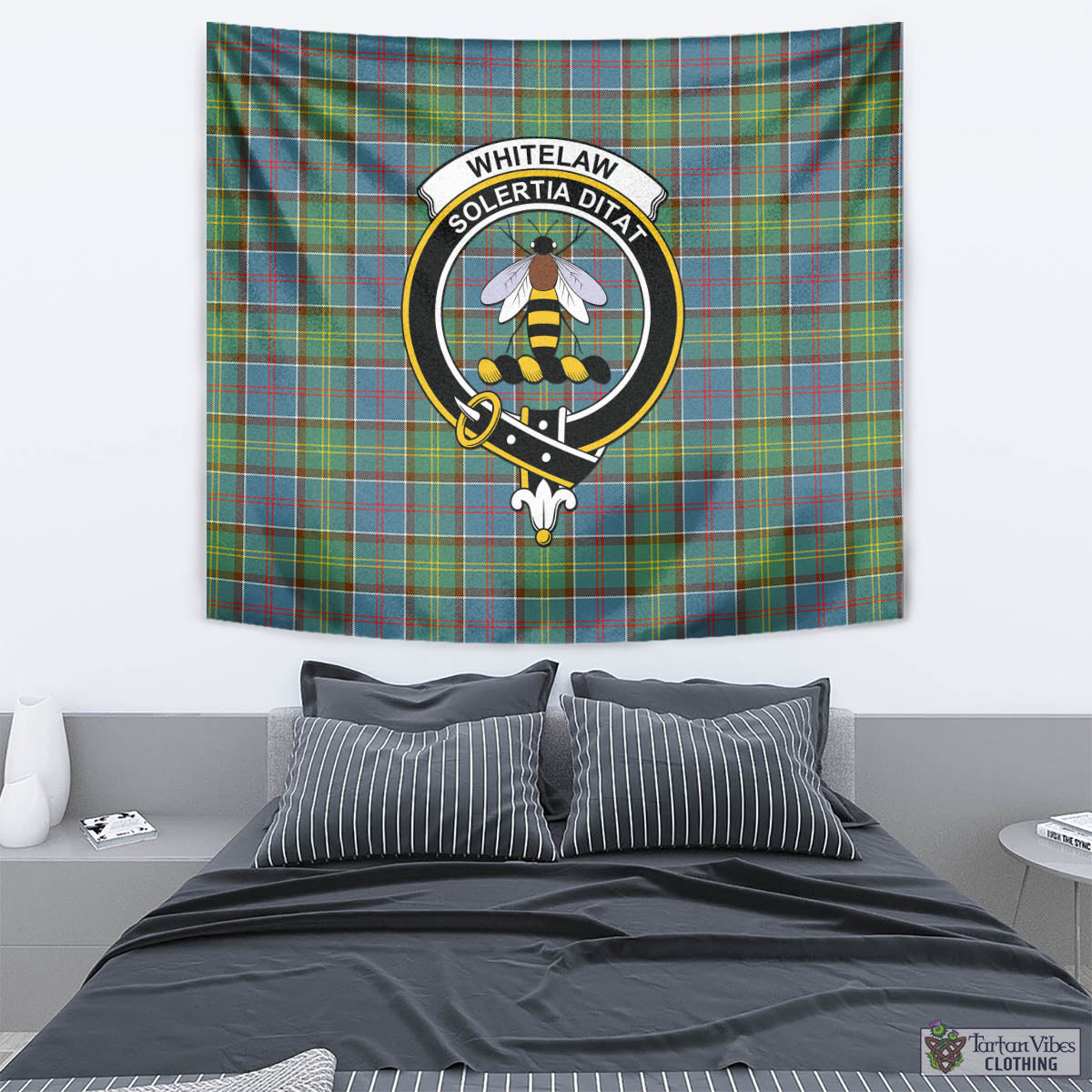 Whitelaw Tartan Tapestry Wall Hanging and Home Decor for Room with Family Crest - Tartan Vibes Clothing