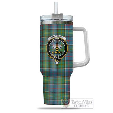 Whitelaw Tartan and Family Crest Tumbler with Handle