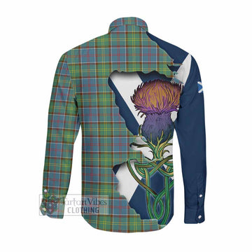 Tartan Vibes Clothing Whitelaw Tartan Family Crest Long Sleeve Button Shirt Scottish Thistle Celtic Inspired